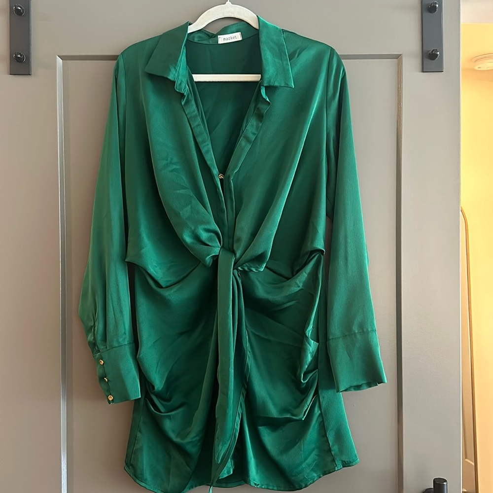 Green wrap dress